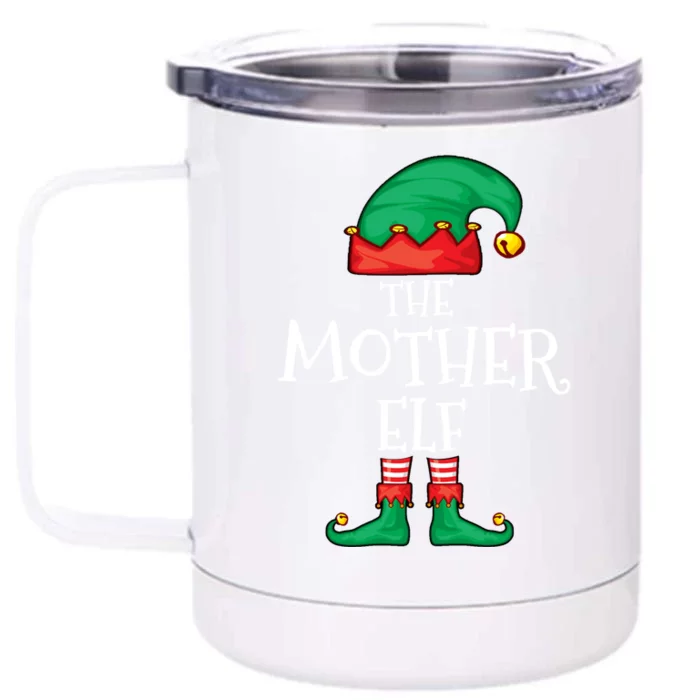 Xmas Mother Elf Matching Gift Christmas Family Elf Gift Front & Back 12oz Stainless Steel Tumbler Cup