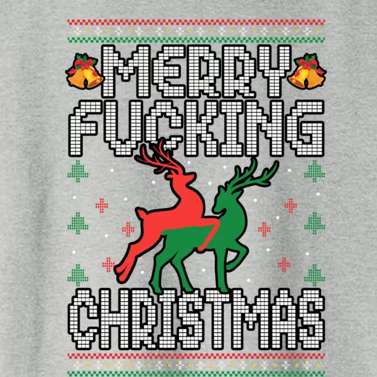 Xmas Merry Fucking Christmas Raindeer Ugly Sweater Gift Women's Crop Top Tee