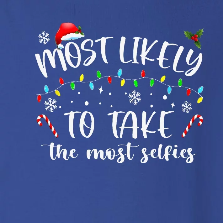 Xmas Most Likely To Take The Most Selfies Matching Family PJ Toddler Long Sleeve Shirt