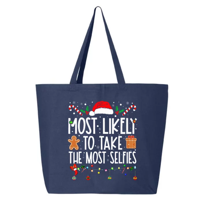 Xmas Most Likely To Take The Most Selfies Matching Family 25L Jumbo Tote