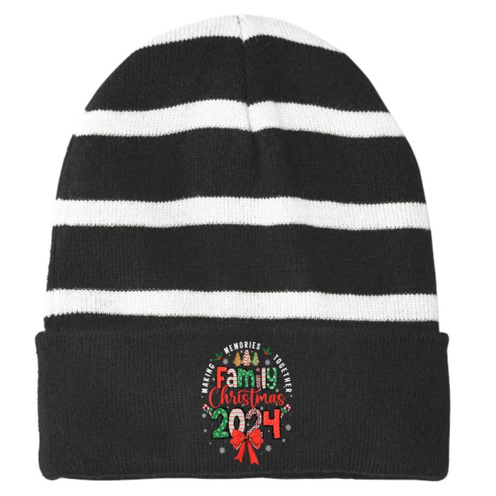 Xmas Making Memories Together Matching Family Christmas 2024 Gift Striped Beanie with Solid Band