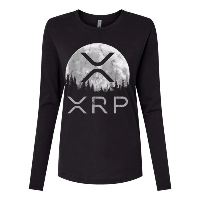 Xrp Moon Ripple Womens Cotton Relaxed Long Sleeve T-Shirt