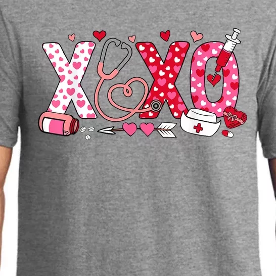 Xoxo Nurse Valentines Day Stethoscope Valentine For Nurse Pajama Set