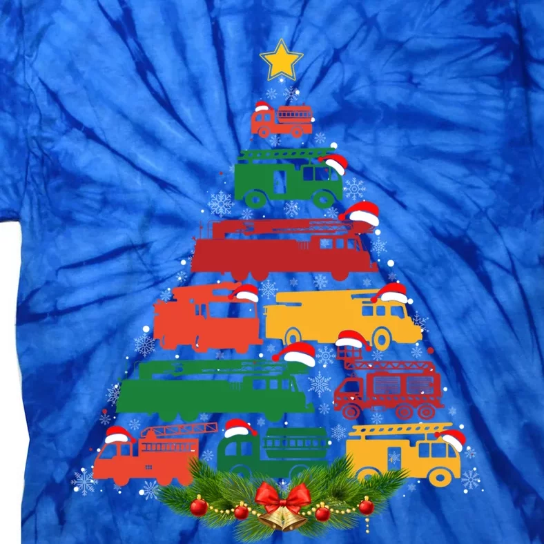 Xmas Outfits For Holiday Firefighter Truck Christmas Tree Great Gift Tie-Dye T-Shirt