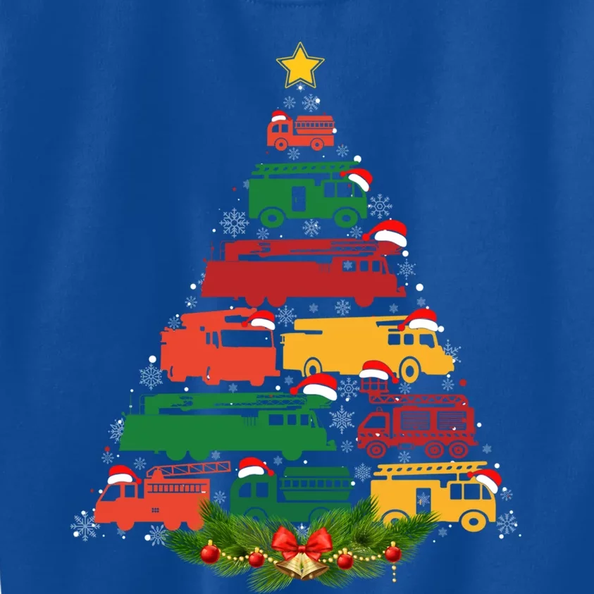 Xmas Outfits For Holiday Firefighter Truck Christmas Tree Great Gift Kids Sweatshirt