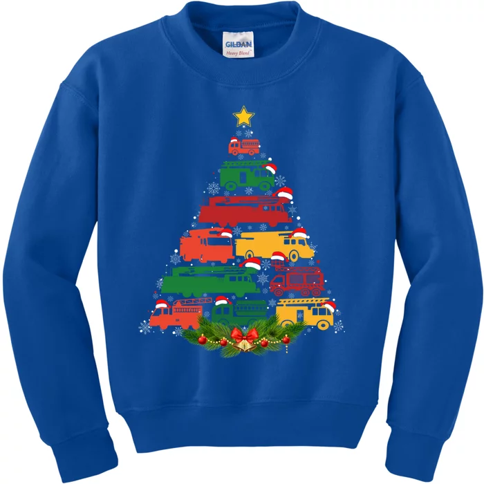 Xmas Outfits For Holiday Firefighter Truck Christmas Tree Great Gift Kids Sweatshirt