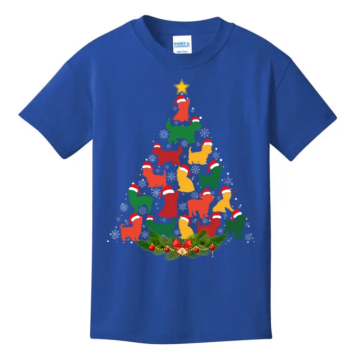 Xmas Outfits For Holiday Yorkshire Terrier Christmas Tree Cute Gift Kids T-Shirt