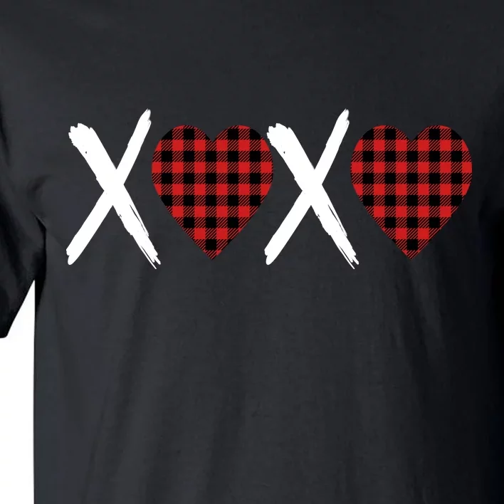 XOXO Plaid Pattern Love Heart Tall T-Shirt