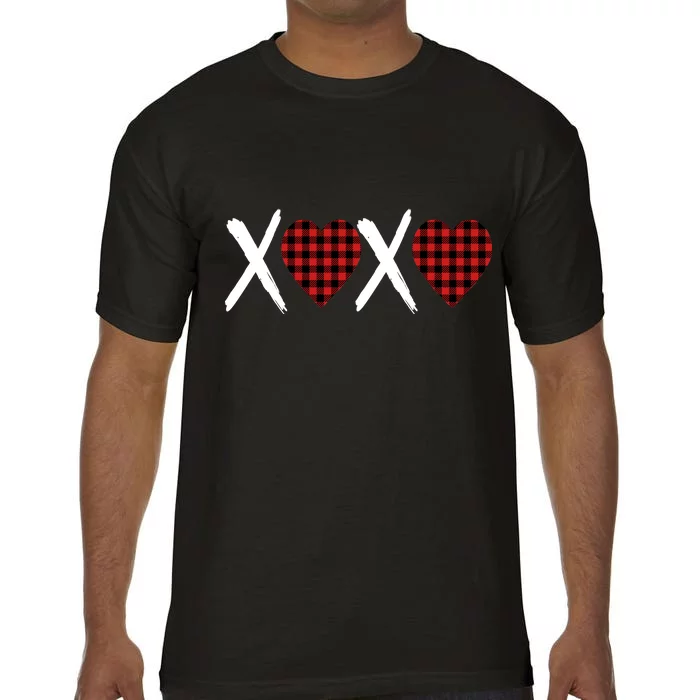 XOXO Plaid Pattern Love Heart Comfort Colors T-Shirt