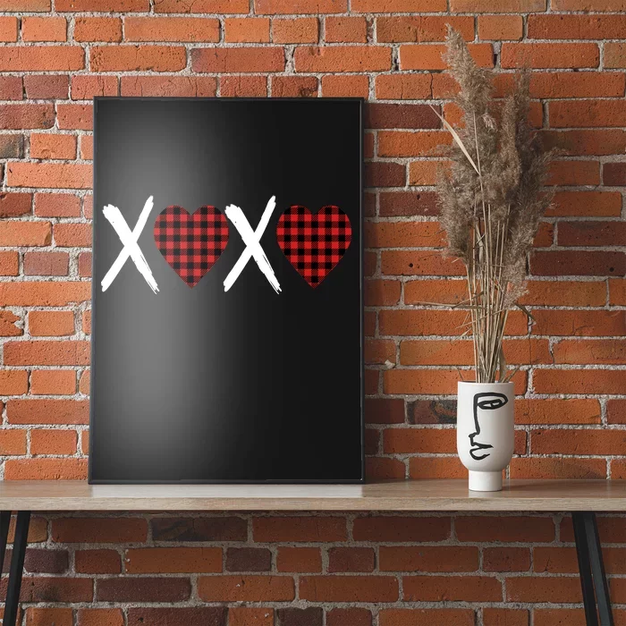 XOXO Plaid Pattern Love Heart Poster