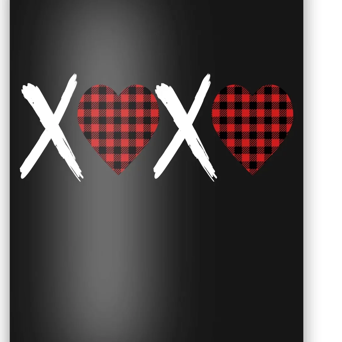 XOXO Plaid Pattern Love Heart Poster