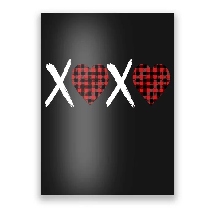 XOXO Plaid Pattern Love Heart Poster