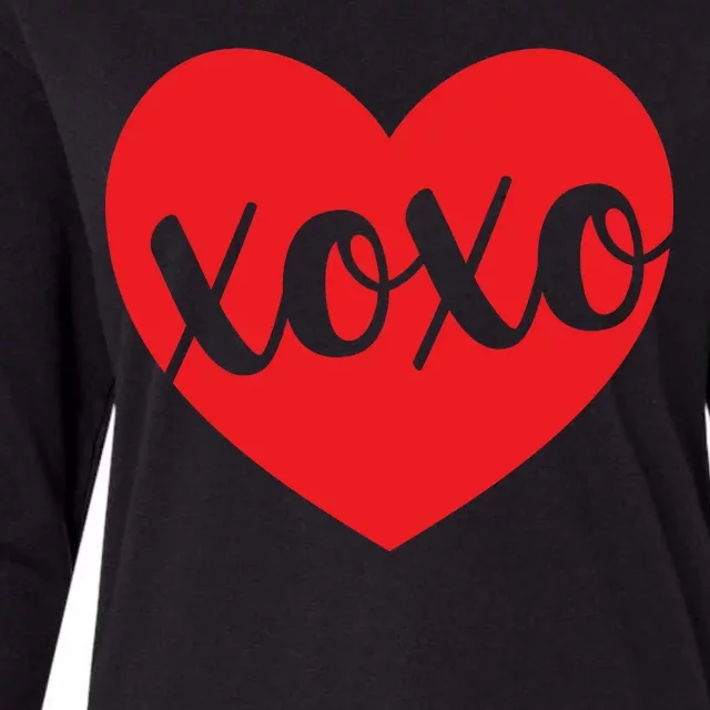 Xoxo Valentines Heart Womens Cotton Relaxed Long Sleeve T-Shirt