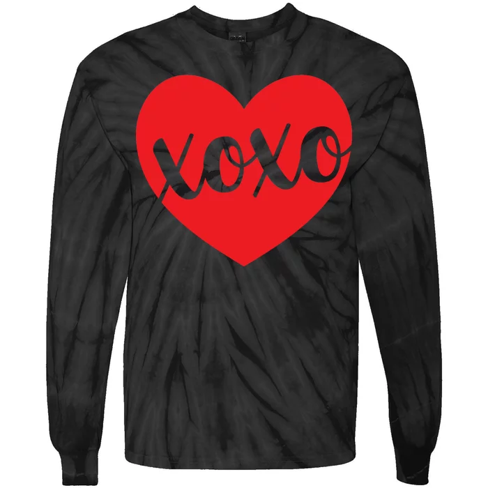 Xoxo Valentines Heart Tie-Dye Long Sleeve Shirt