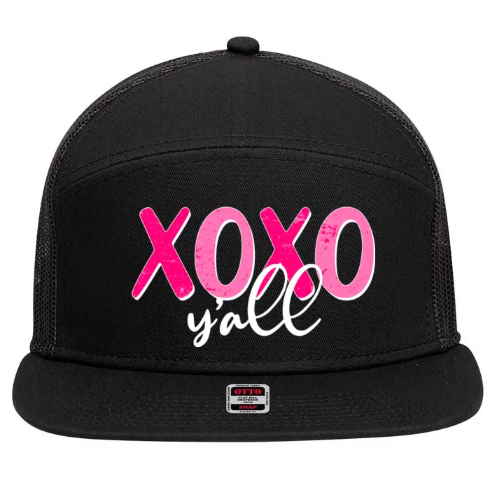 XOXO Y'all Valentines Day 7 Panel Mesh Trucker Snapback Hat