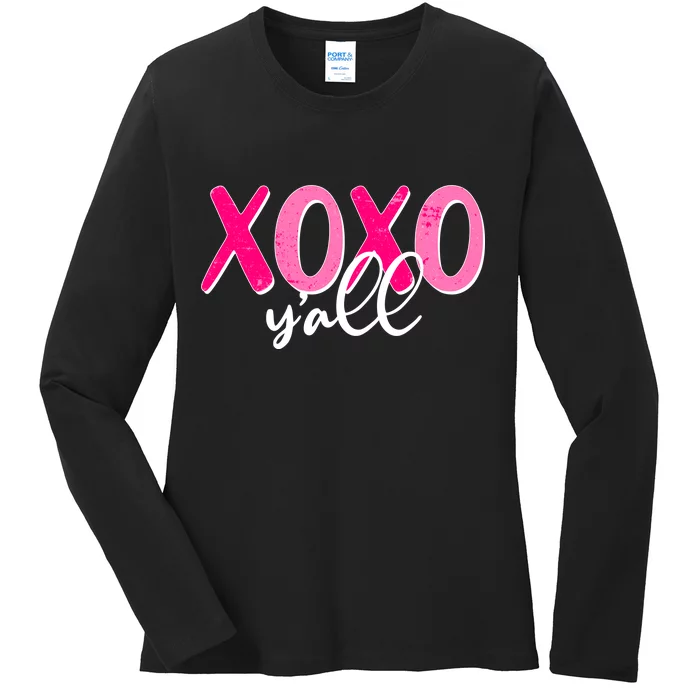 XOXO Y'all Valentines Day Ladies Long Sleeve Shirt