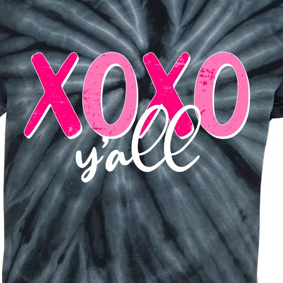 XOXO Y'all Valentines Day Kids Tie-Dye T-Shirt