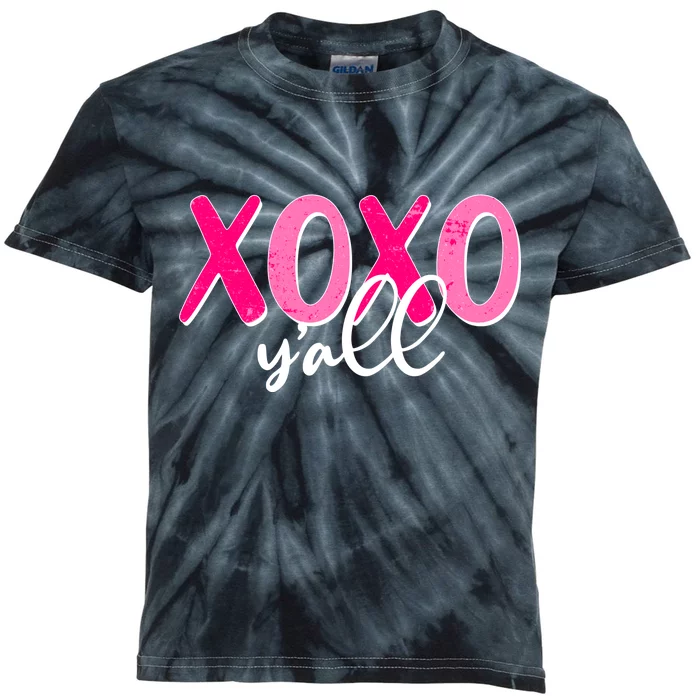 XOXO Y'all Valentines Day Kids Tie-Dye T-Shirt