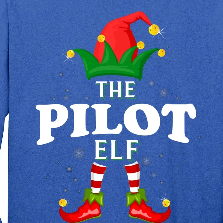 Xmas Pilot Elf Family Matching Christmas Pajama Gift Tall Long Sleeve T-Shirt