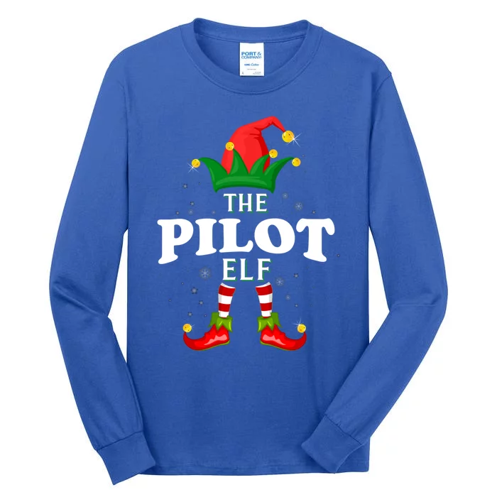 Xmas Pilot Elf Family Matching Christmas Pajama Gift Tall Long Sleeve T-Shirt