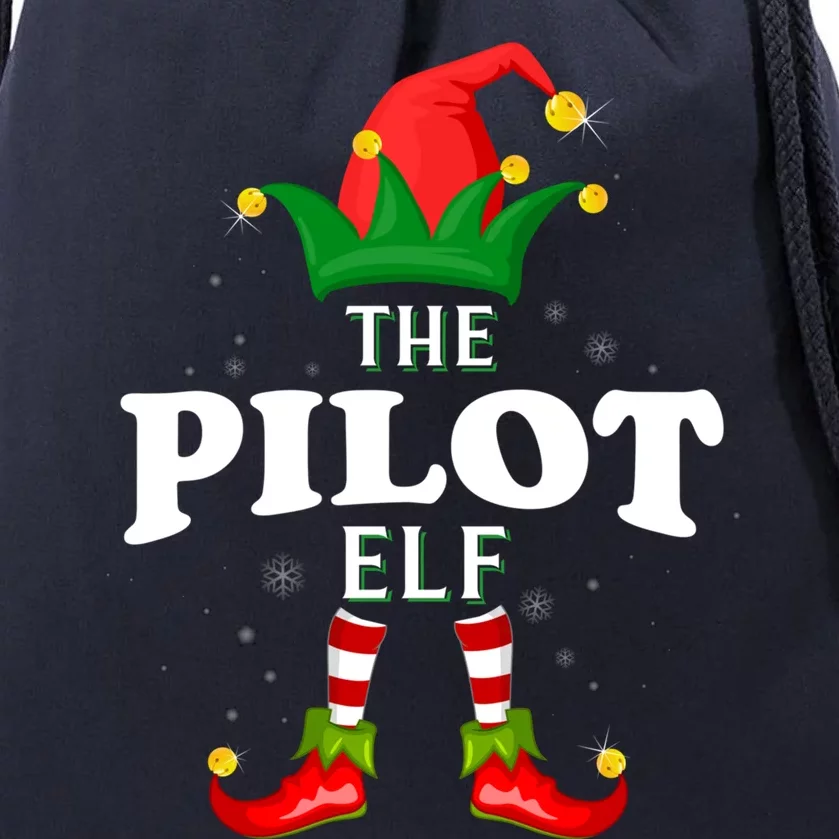 Xmas Pilot Elf Family Matching Christmas Pajama Gift Drawstring Bag