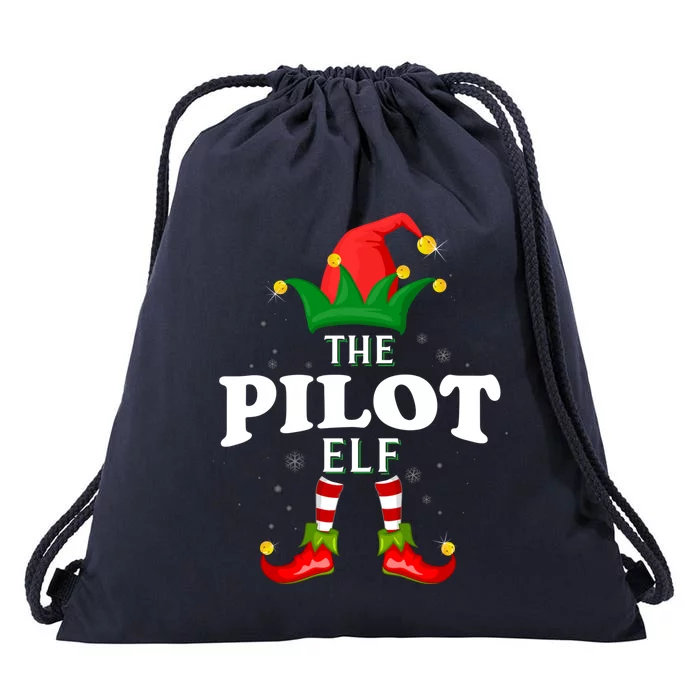 Xmas Pilot Elf Family Matching Christmas Pajama Gift Drawstring Bag