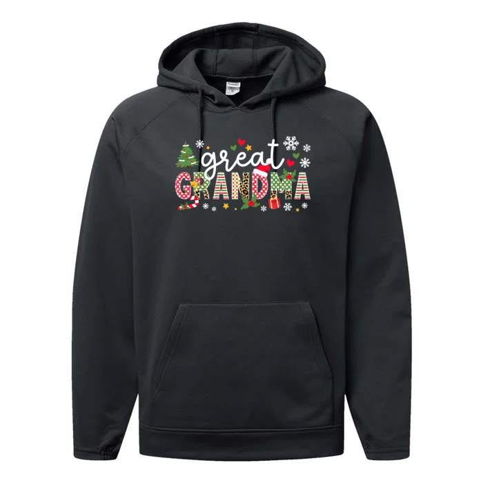 Xmas Party Great Grandma Christmas Great Grandmother Performance Fleece Hoodie