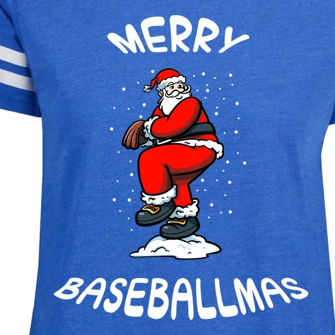 Xmas Pitcher Santa Claus Christmas Baseball Enza Ladies Jersey Football T-Shirt