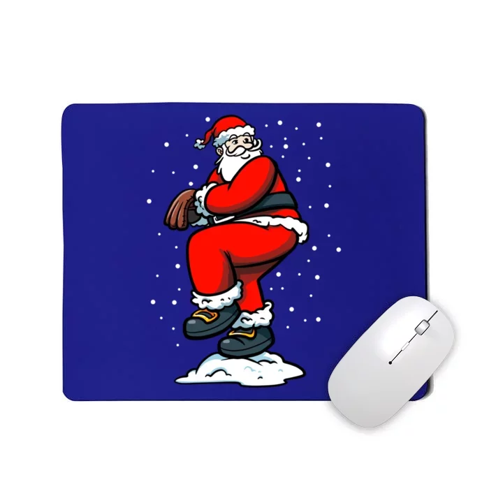 Xmas Pitcher Santa Claus Christmas Baseball Funny Gift Mousepad