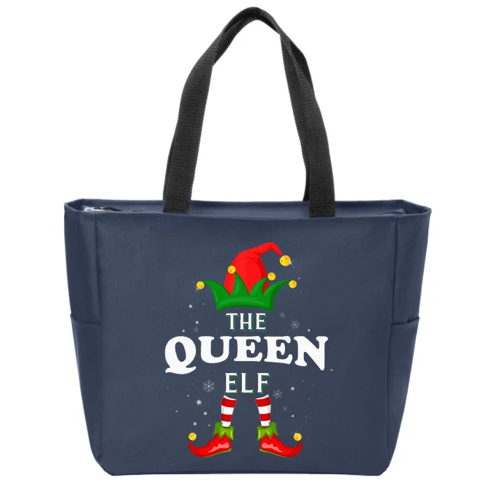 Xmas Queen Elf Family Matching Christmas Pajama Zip Tote Bag