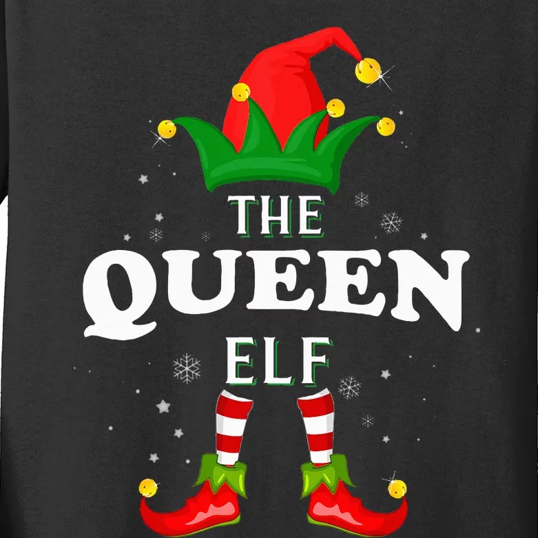 Xmas Queen Elf Family Matching Christmas Pajama Kids Long Sleeve Shirt