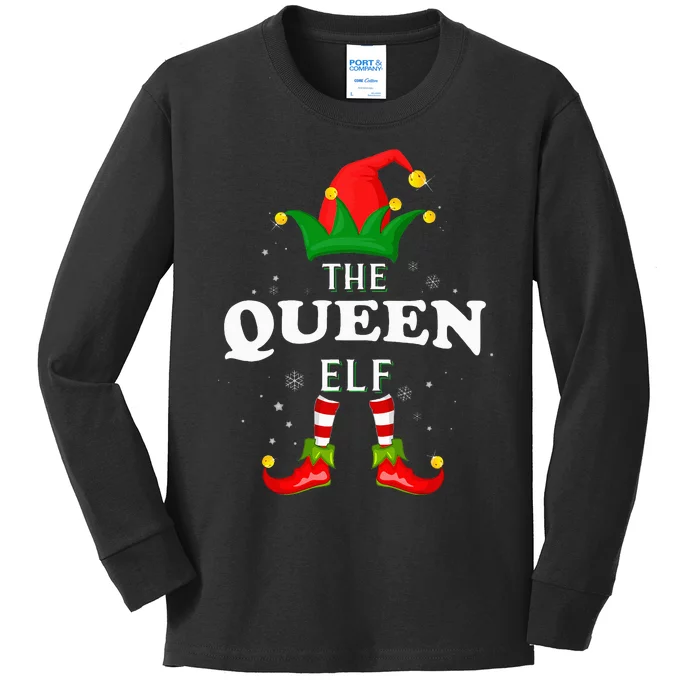 Xmas Queen Elf Family Matching Christmas Pajama Kids Long Sleeve Shirt