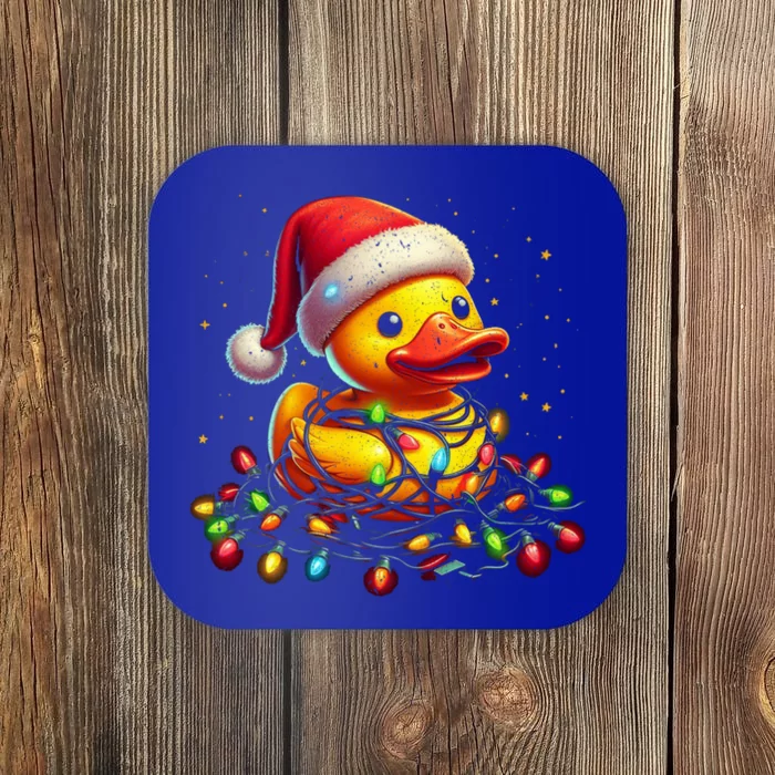 Xmas Rubber Duck Christmas Gift Coaster