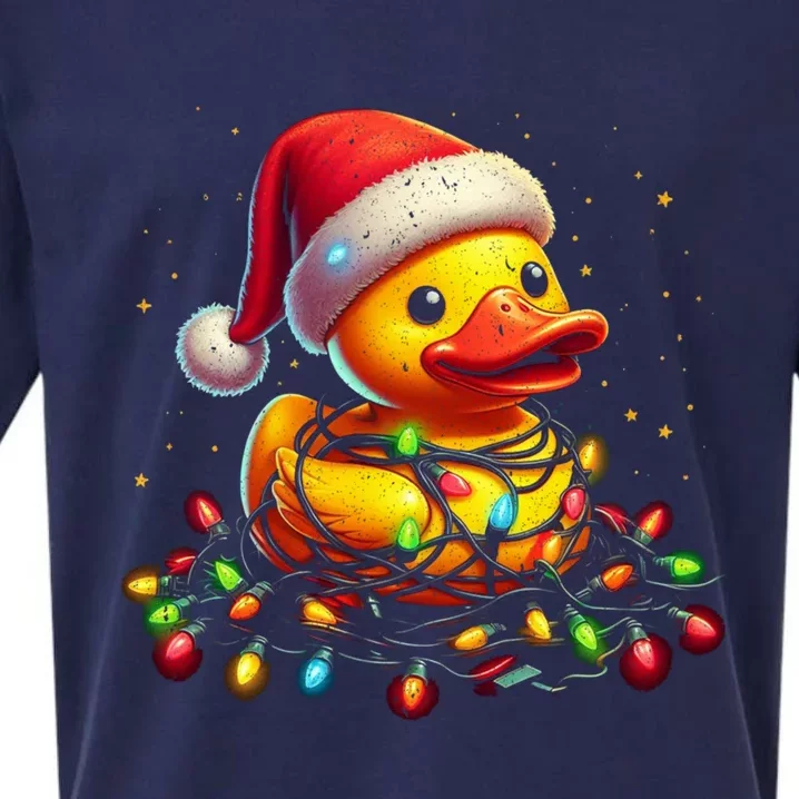 Xmas Rubber Duck Christmas Gift Sueded Cloud Jersey T-Shirt