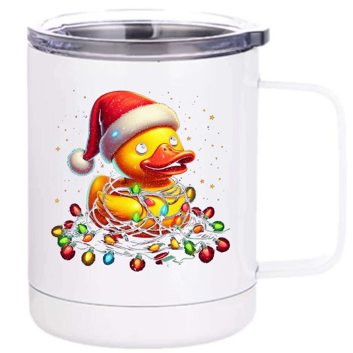 Xmas Rubber Duck Christmas Gift Front & Back 12oz Stainless Steel Tumbler Cup