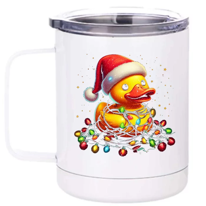 Xmas Rubber Duck Christmas Gift Front & Back 12oz Stainless Steel Tumbler Cup