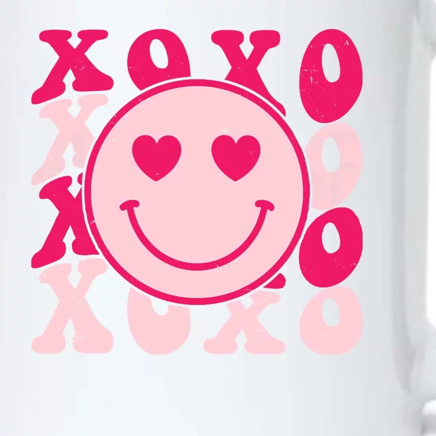 Xoxo Retro Groovy Valentines Day Smile Black Color Changing Mug