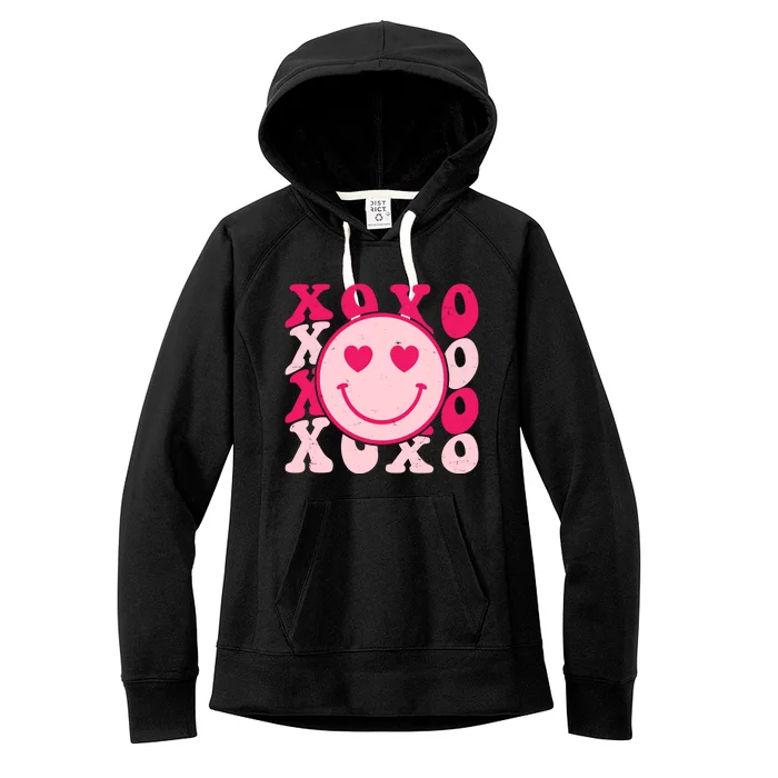 Xoxo Retro Groovy Valentines Day Smile Women's Fleece Hoodie