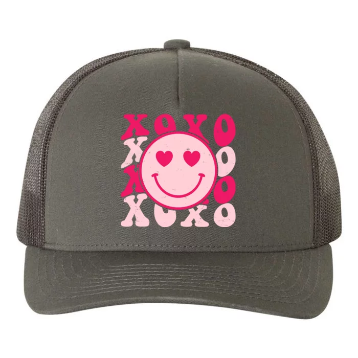 Xoxo Retro Groovy Valentines Day Smile Yupoong Adult 5-Panel Trucker Hat