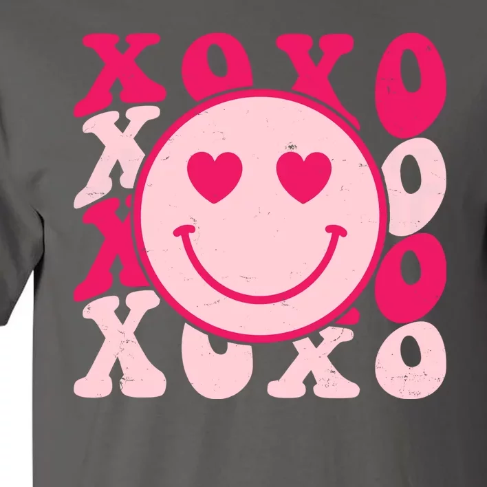 Xoxo Retro Groovy Valentines Day Smile Tall T-Shirt