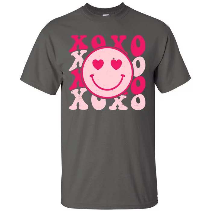 Xoxo Retro Groovy Valentines Day Smile Tall T-Shirt