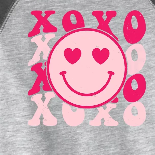 Xoxo Retro Groovy Valentines Day Smile Toddler Fine Jersey T-Shirt