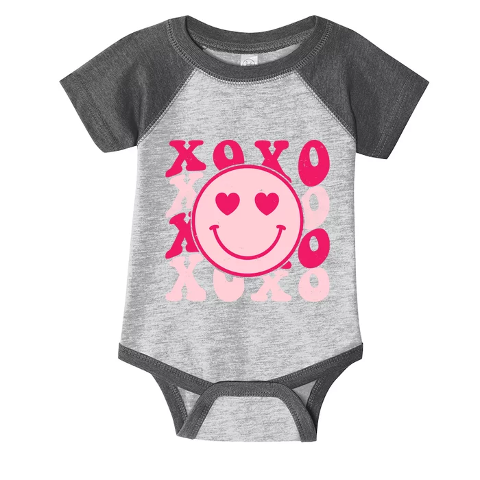 Xoxo Retro Groovy Valentines Day Smile Infant Baby Jersey Bodysuit