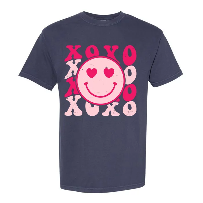 Xoxo Retro Groovy Valentines Day Smile Garment-Dyed Heavyweight T-Shirt