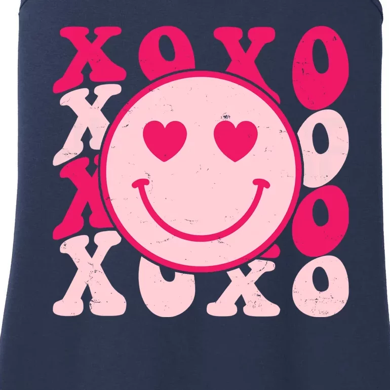 Xoxo Retro Groovy Valentines Day Smile Ladies Essential Tank