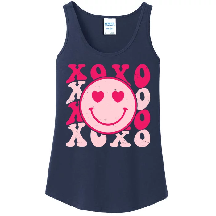 Xoxo Retro Groovy Valentines Day Smile Ladies Essential Tank