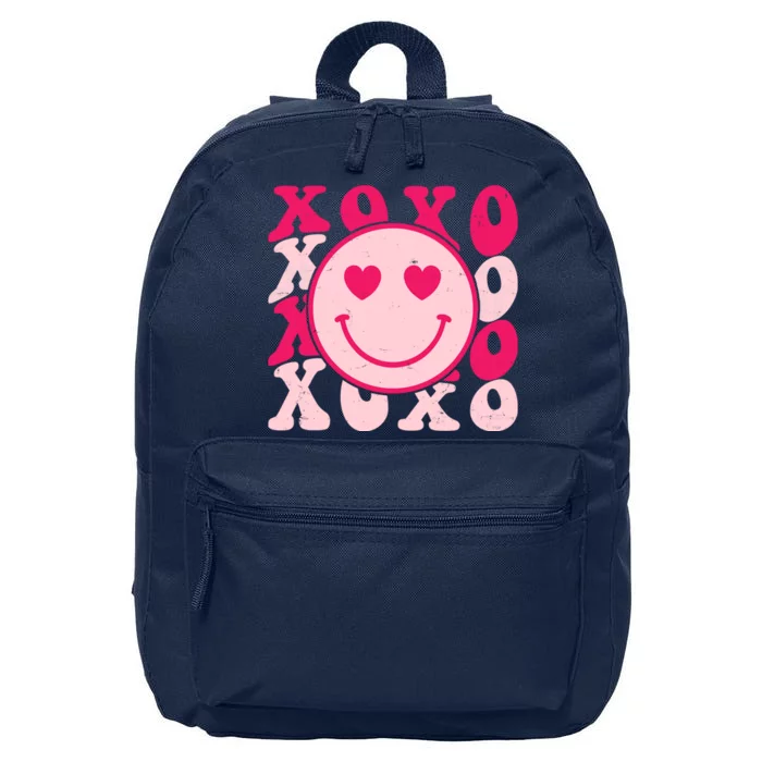 Xoxo Retro Groovy Valentines Day Smile 16 in Basic Backpack