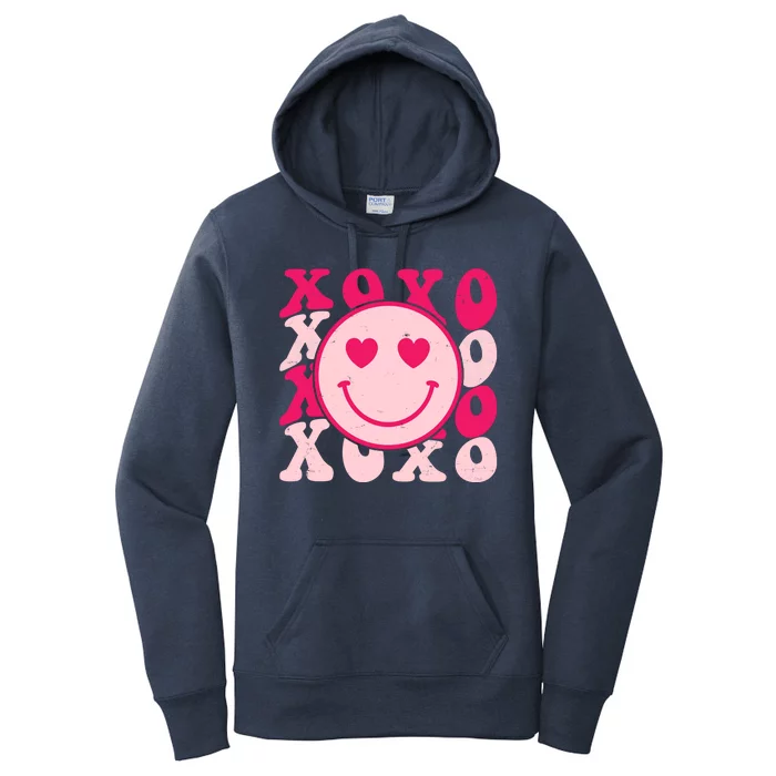 Xoxo Retro Groovy Valentines Day Smile Women's Pullover Hoodie