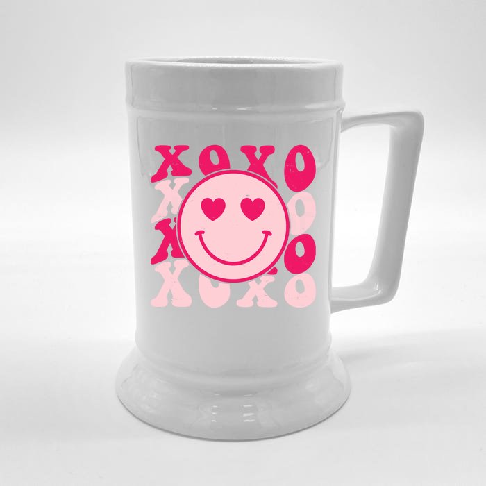 Xoxo Retro Groovy Valentines Day Smile Front & Back Beer Stein