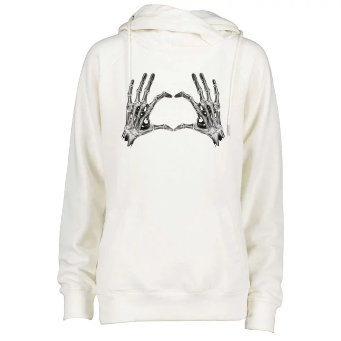 X Rey Hands Heart Hands Halloween Skeleton Costume Cute Gift Womens Funnel Neck Pullover Hood